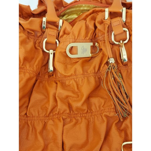 Large Purse and Matching Handbag JM Collection Orange Ruffle Purse Set - Picture 3 of 12